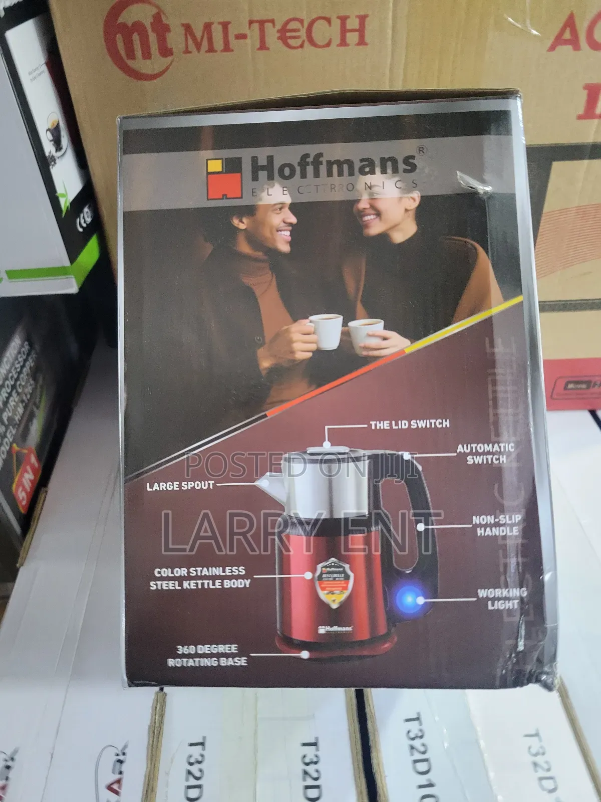 Hoffmans Electric Kettle 2l Fast Boiling Glass Led – Home Office Use