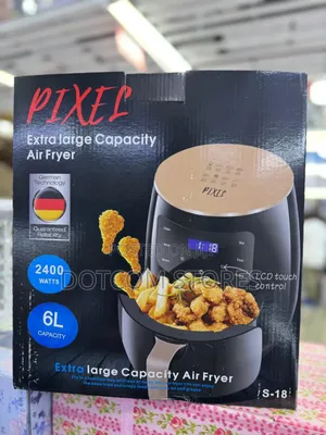 Pixel 6-Liter Healthy Oil-Free Air Fryer With a Black Finish.