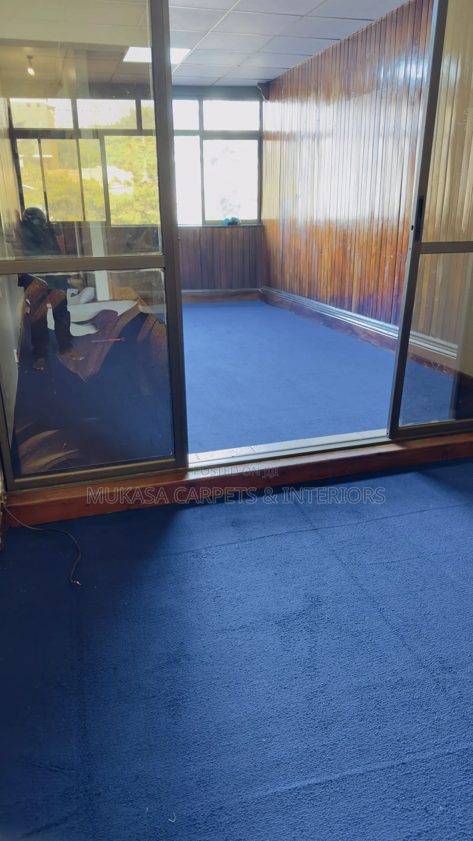 Premium Blue Woolen Carpet – Soft, Durable Elegant Floor Design