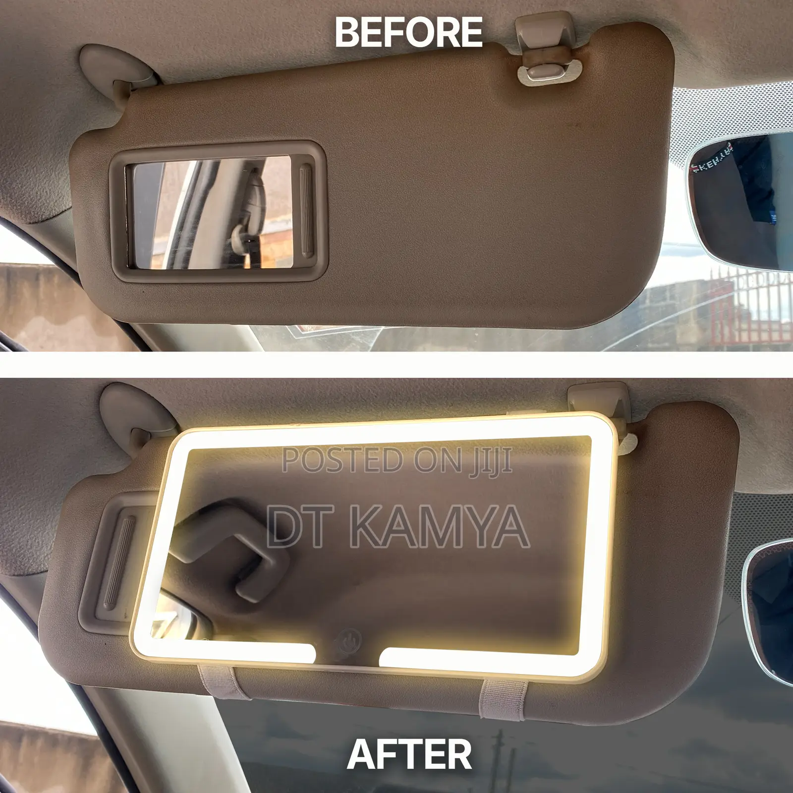 Led Car Sun Visor Mirror - Rechargeable Makeup Mirror With Lights