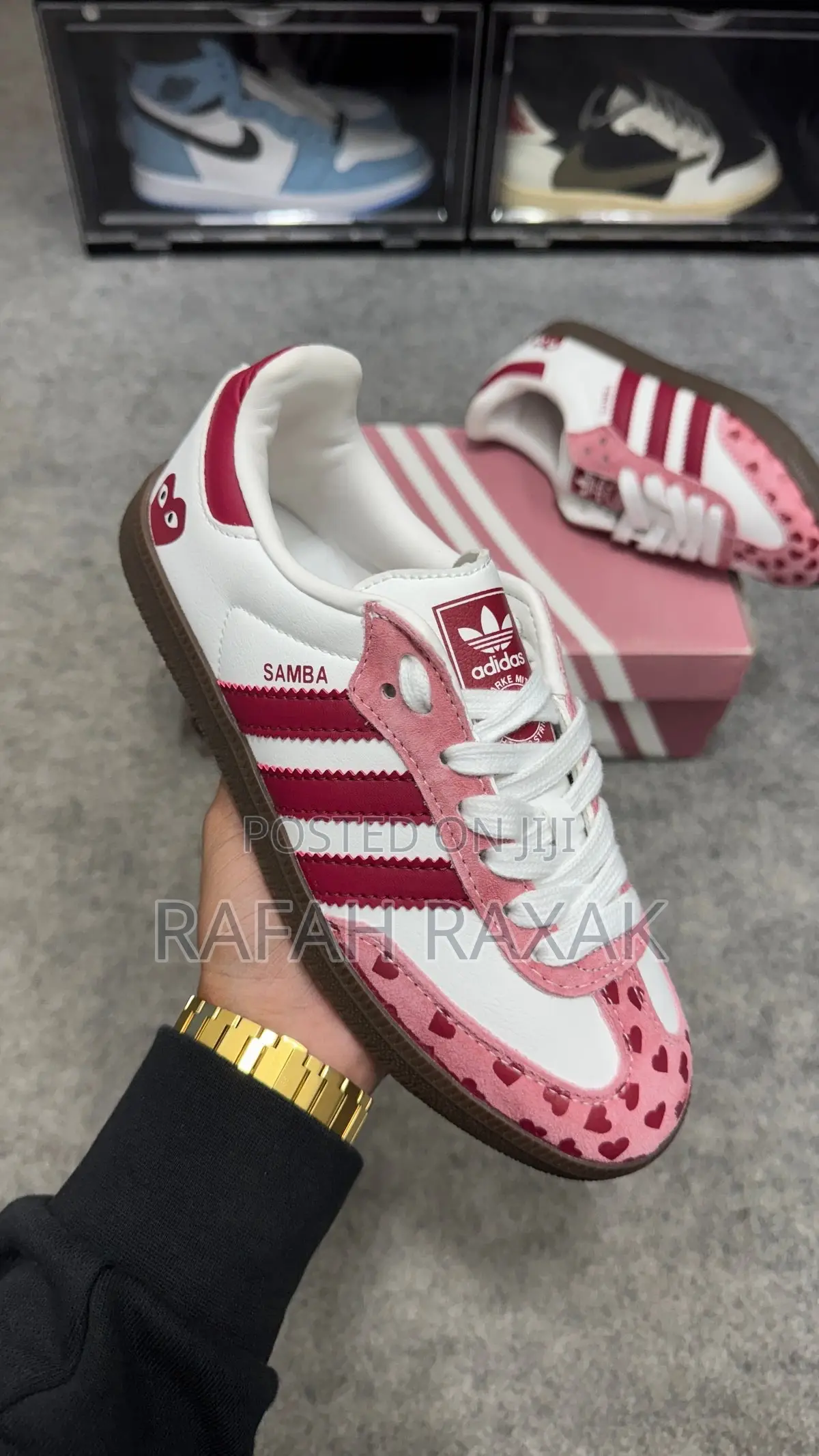 New Classic Women’S Adidas Samba X CDG Play Pink Heart Sneakers