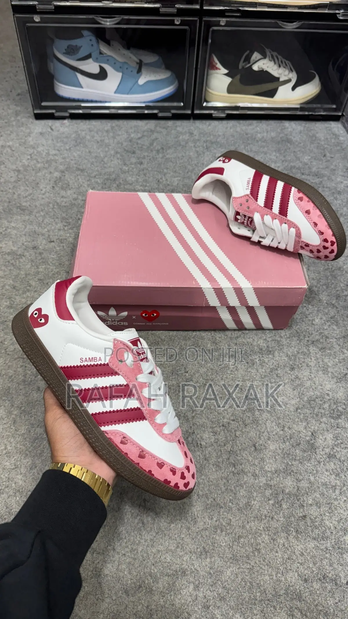 New Classic Women’S Adidas Samba X CDG Play Pink Heart Sneakers