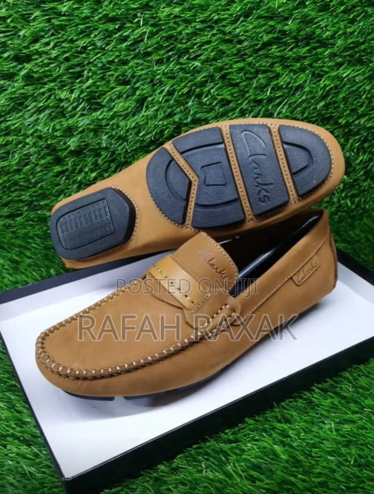 Original Pale Brown Clarks Leather Moccasins
