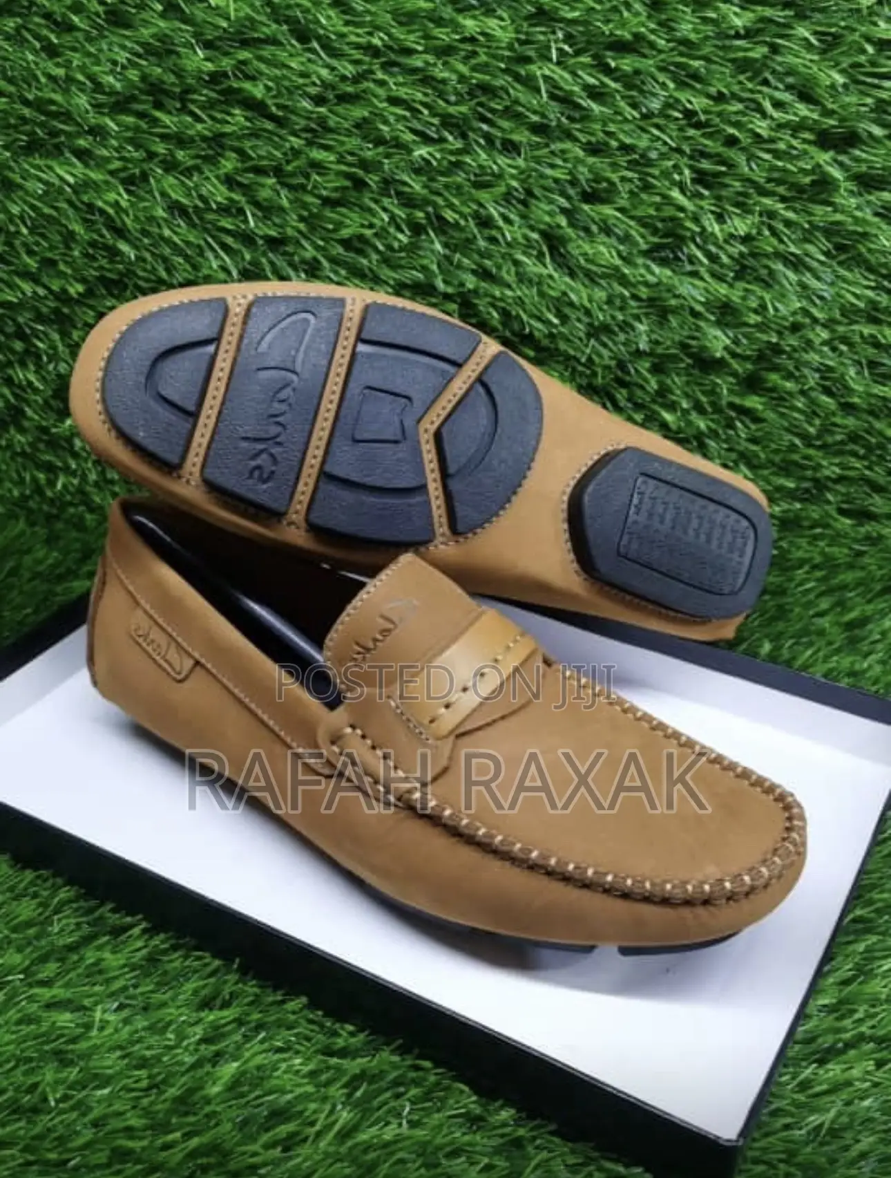 Original Pale Brown Clarks Leather Moccasins