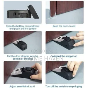 Portable Dual-Function Door Stop Security Alarm