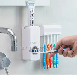 Automatic Toothpaste Dispenser and Toothbrush Holder Set