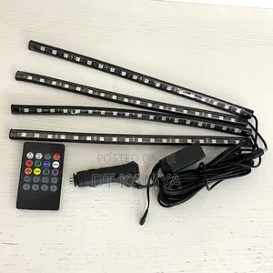 4pcs RGB Car Foot Lights With Remote - Multi Color Interior Car Lights