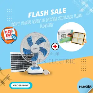 Solar-powered Rechargeable Portable Fan With Led Light Combo