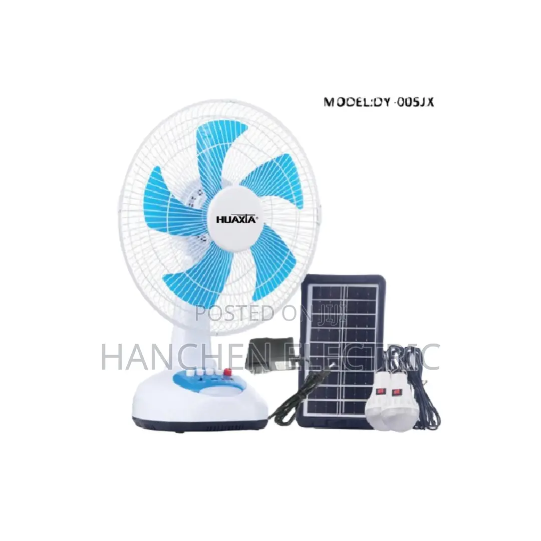 Solar-powered Rechargeable Portable Fan With Led Light Combo