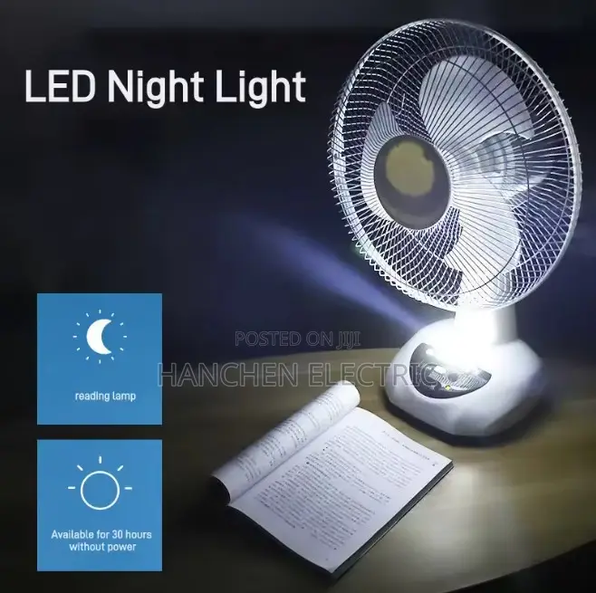 Solar-powered Rechargeable Portable Fan With Led Light Combo