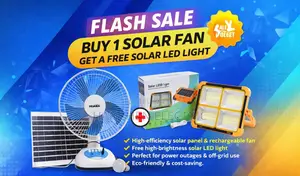 Solar-powered Rechargeable Portable Fan With Led Light Combo