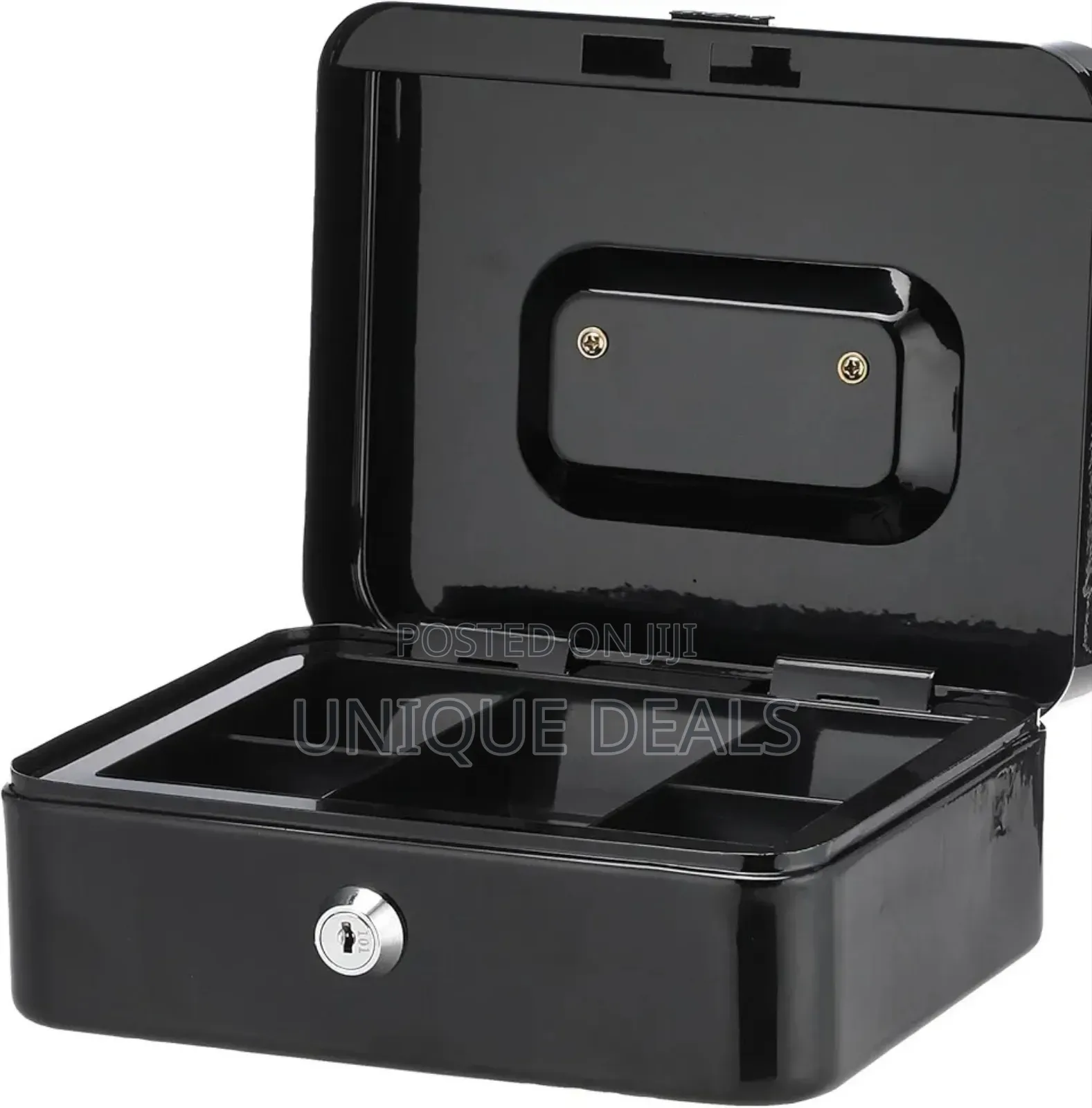 Deli Et500 Cashbox With Key, 90 Mm X 200 Mm X 160 Mm Size, Black