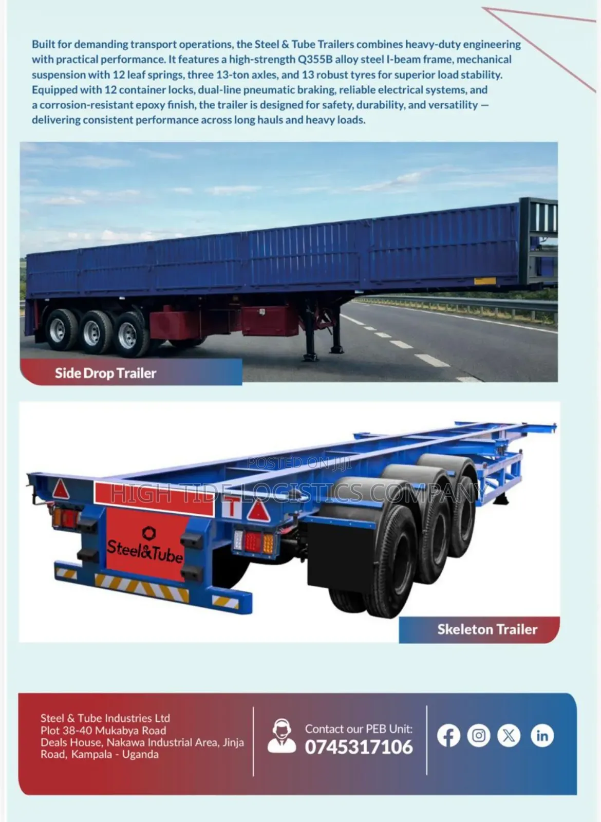 Flat Bed, Box Body, Side Drop Body Construction