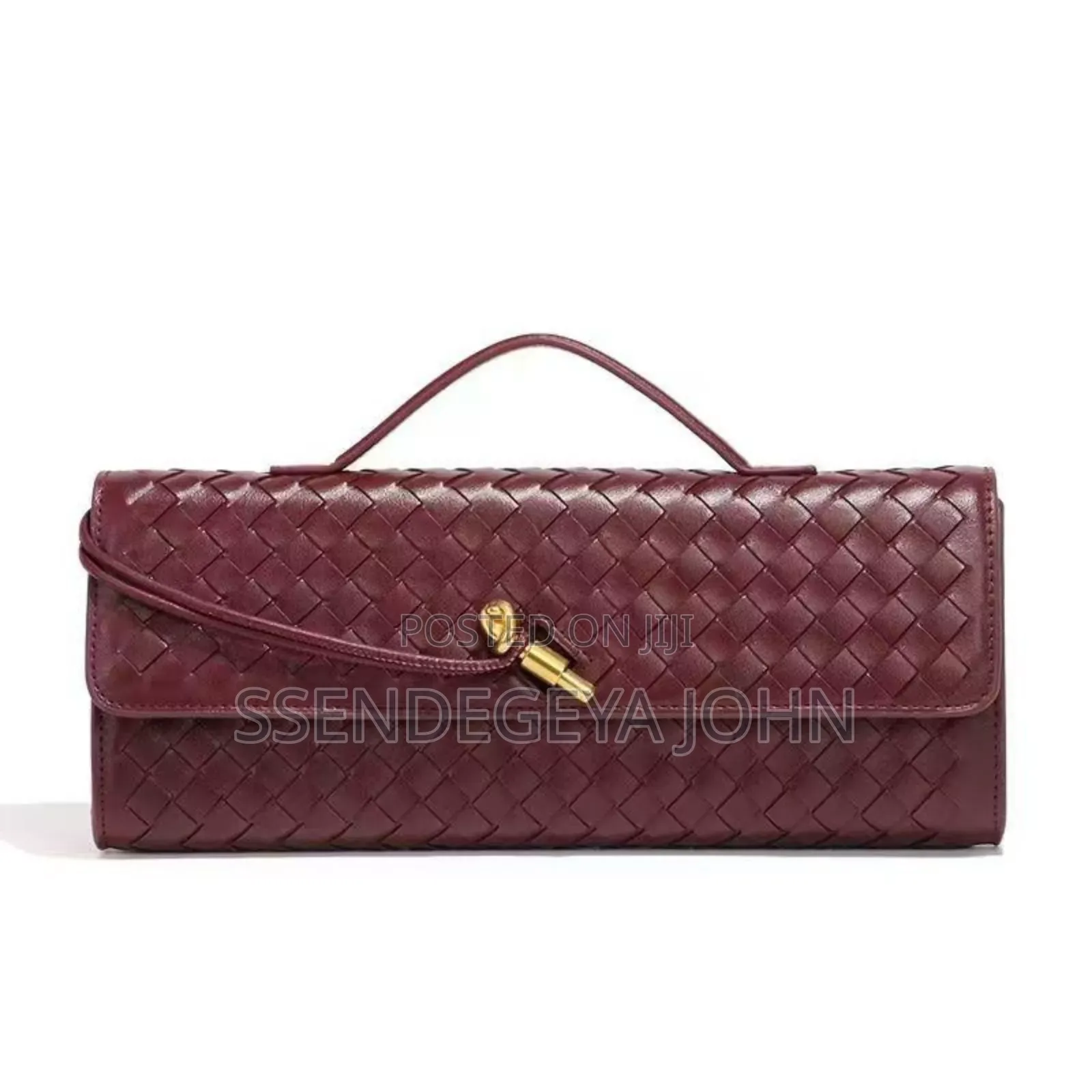Black Woven Leather Clutch