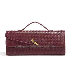 Black Woven Leather Clutch
