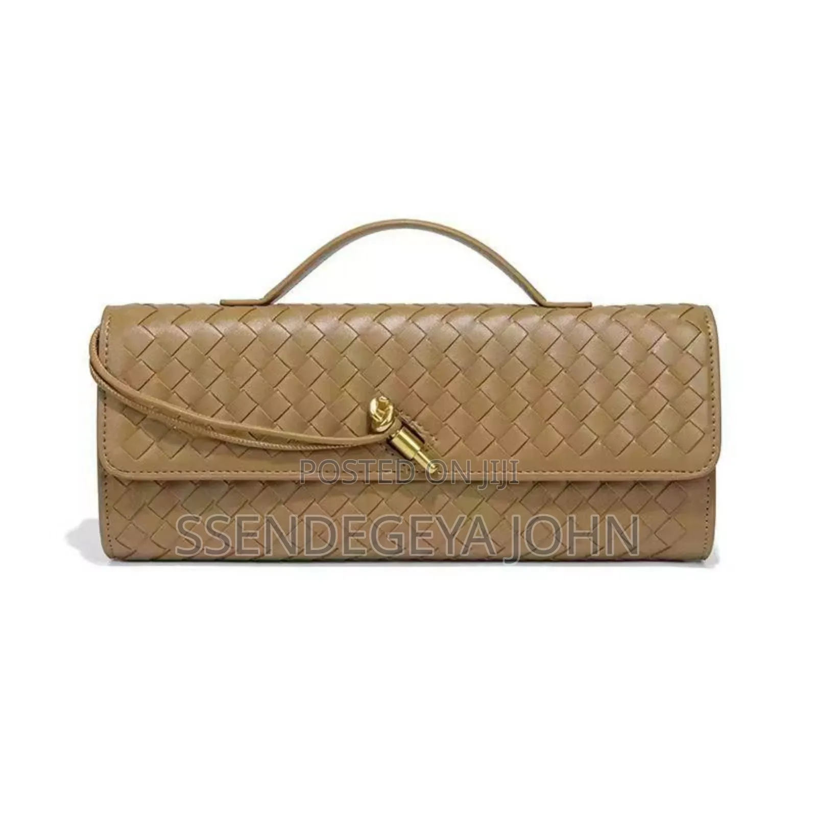 Black Woven Leather Clutch