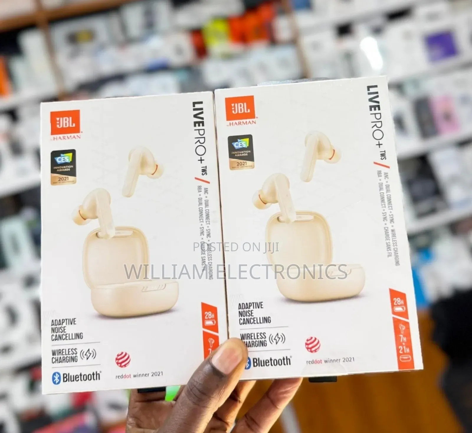 JBL Live Pro + Gold Earbuds