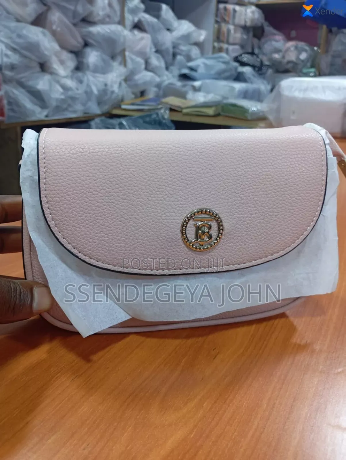 Pink Chrisbella Brand Crossbody Leather Handbag