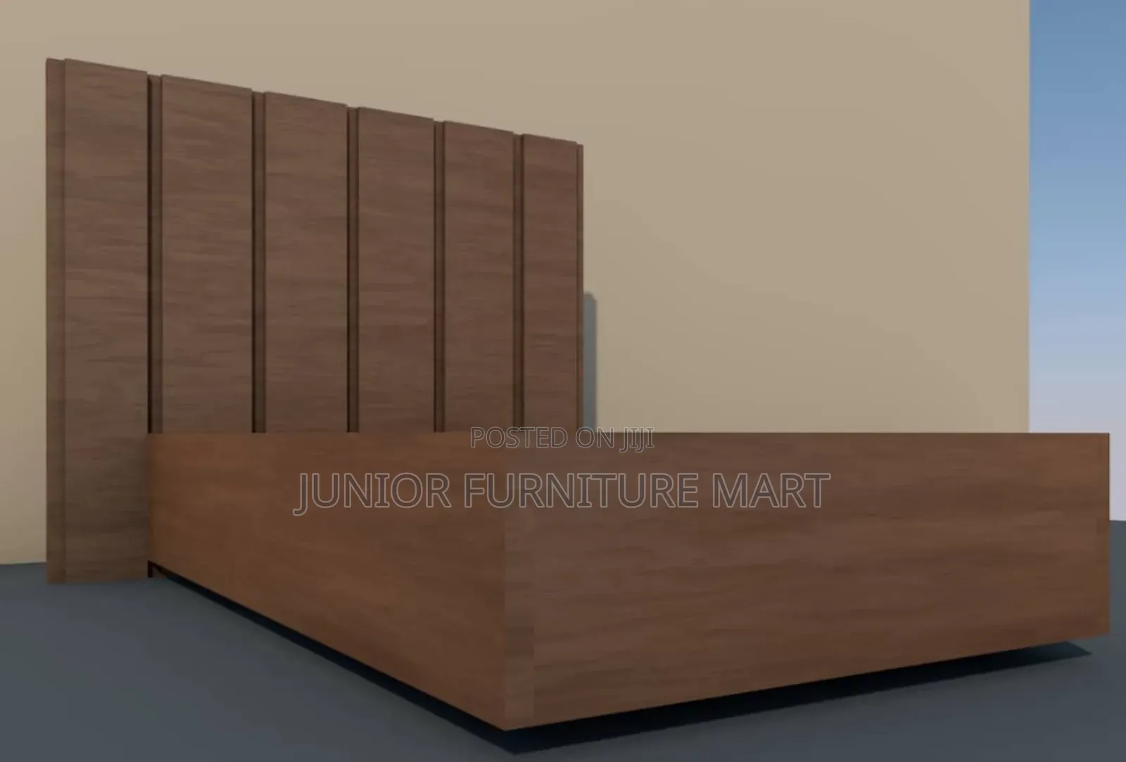 Modern Solid Wood Floating Bed