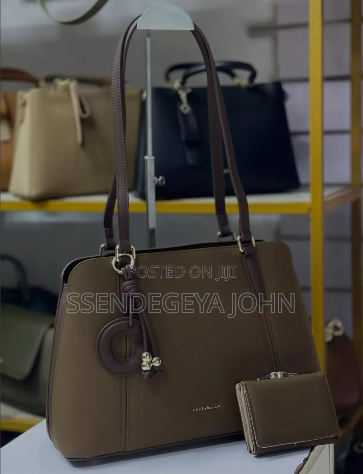 Beige and Tan Chrisbella Shoulder Bag Paired