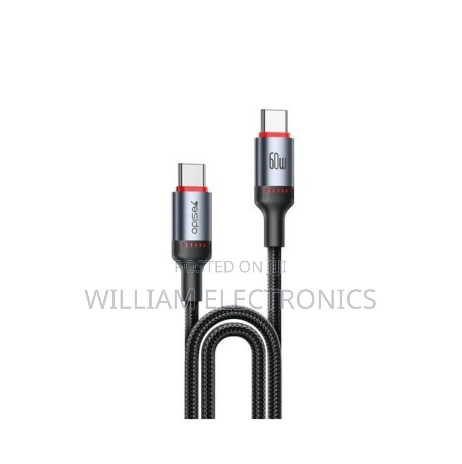 Yesido Ultra Thin Cable C to C 60w Max Output Cable