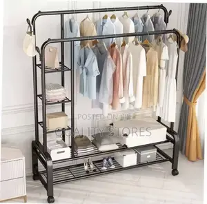 Clothes Storage Rack With Side Sections
