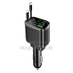 5-in-1 Intelligent Digital Display Car Charger Fast Usb and Type-C