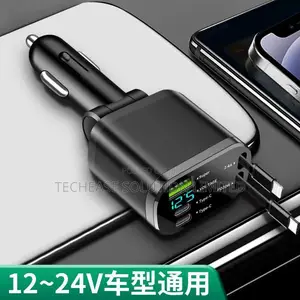 5-in-1 Intelligent Digital Display Car Charger Fast Usb and Type-C