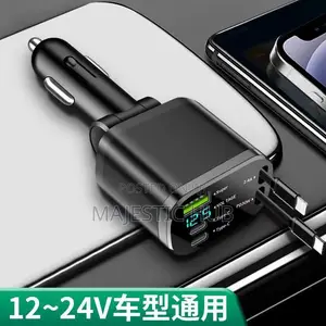 5-in-1 Intelligent Digital Display Car Charger Fast Usb and Type-C