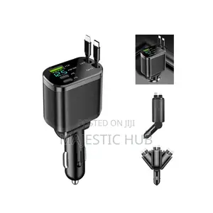 5-in-1 Intelligent Digital Display Car Charger Fast Usb and Type-C