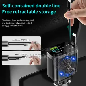 5-in-1 Intelligent Digital Display Car Charger Fast Usb and Type-C