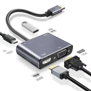 4 In 1 Usb-c Hub With Hdmi , Vga, Usb 3.0 Pd Charging