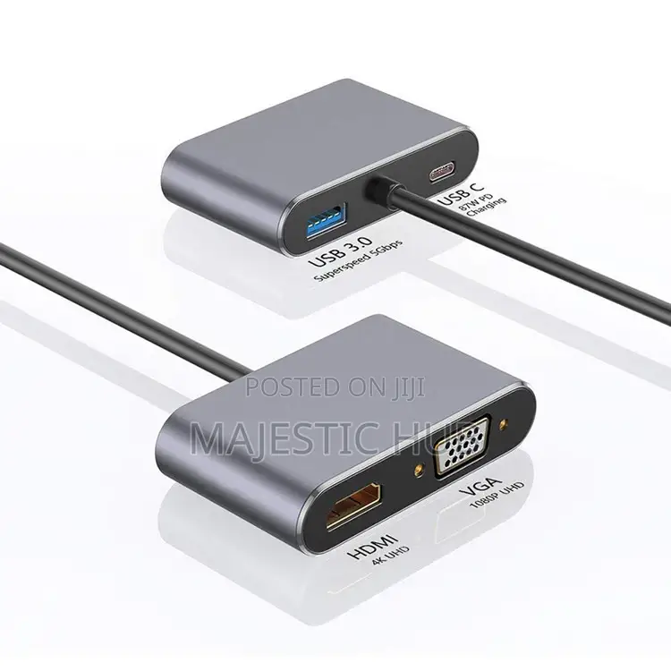 4 In 1 Usb-c Hub With Hdmi , Vga, Usb 3.0 Pd Charging