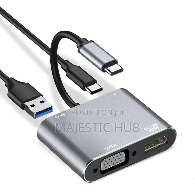 4 In 1 Usb-c Hub With Hdmi , Vga, Usb 3.0 Pd Charging