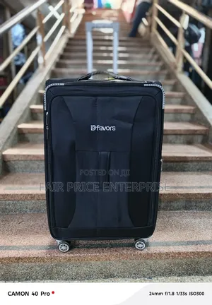 Traveling Cloth Suitcases. Medium Size. Black Color