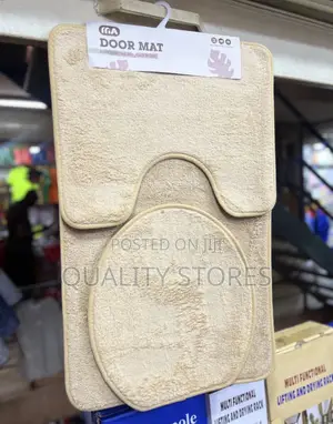 Three Piece Toilet Mat Cream