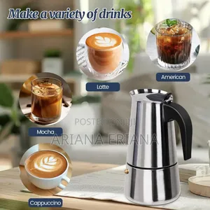 9 Cup Moka Pot Stainless Steel 450ml Italian Espresso Coffee Maker