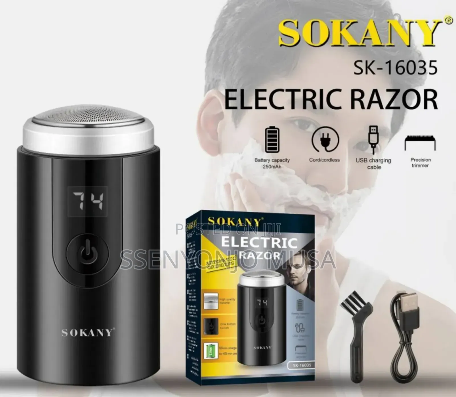 Sokany Mini Rechargeable Razor Smoother Shaver – 250mah, Cordless