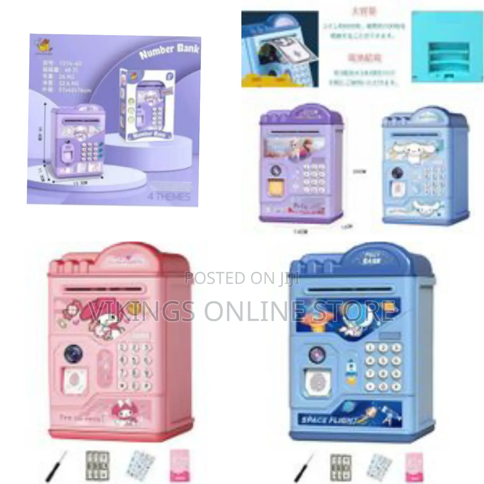 Electronic Piggy Bank, Automatic Money Insert, Bills, Coins Piggy Bank