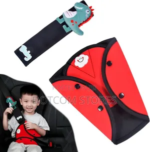 Cartoon-Themed Car Seat Belt Shoulder Pad and Adjuster Set