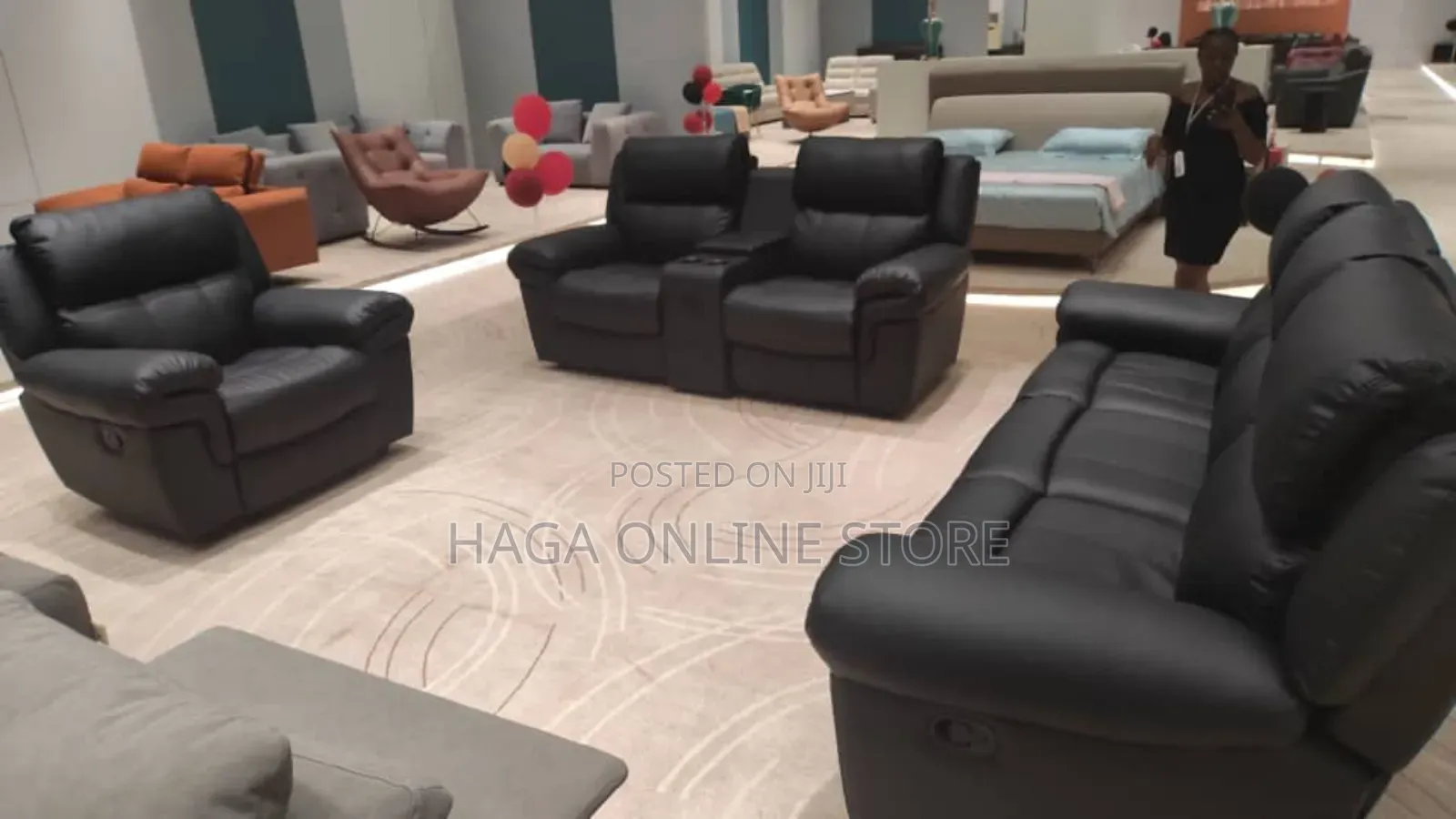 Manuel Recliner Leather Sofa 6 Seaters