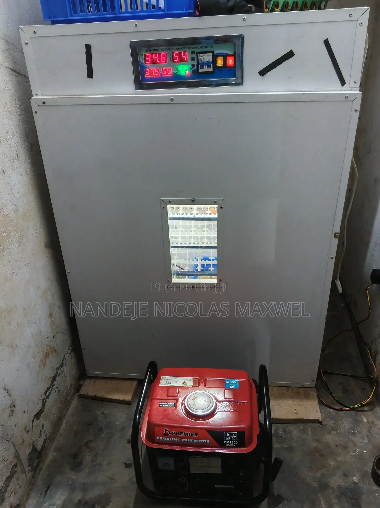 Egg Incubator With A Free Back Up Generator