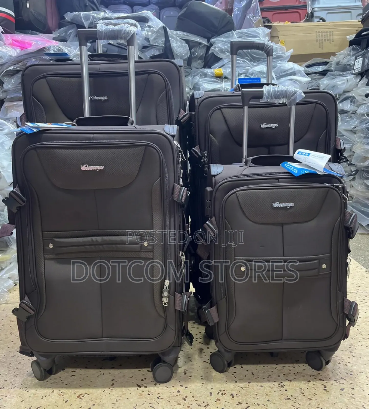 Black Soft-Shell Fabric Suitcases