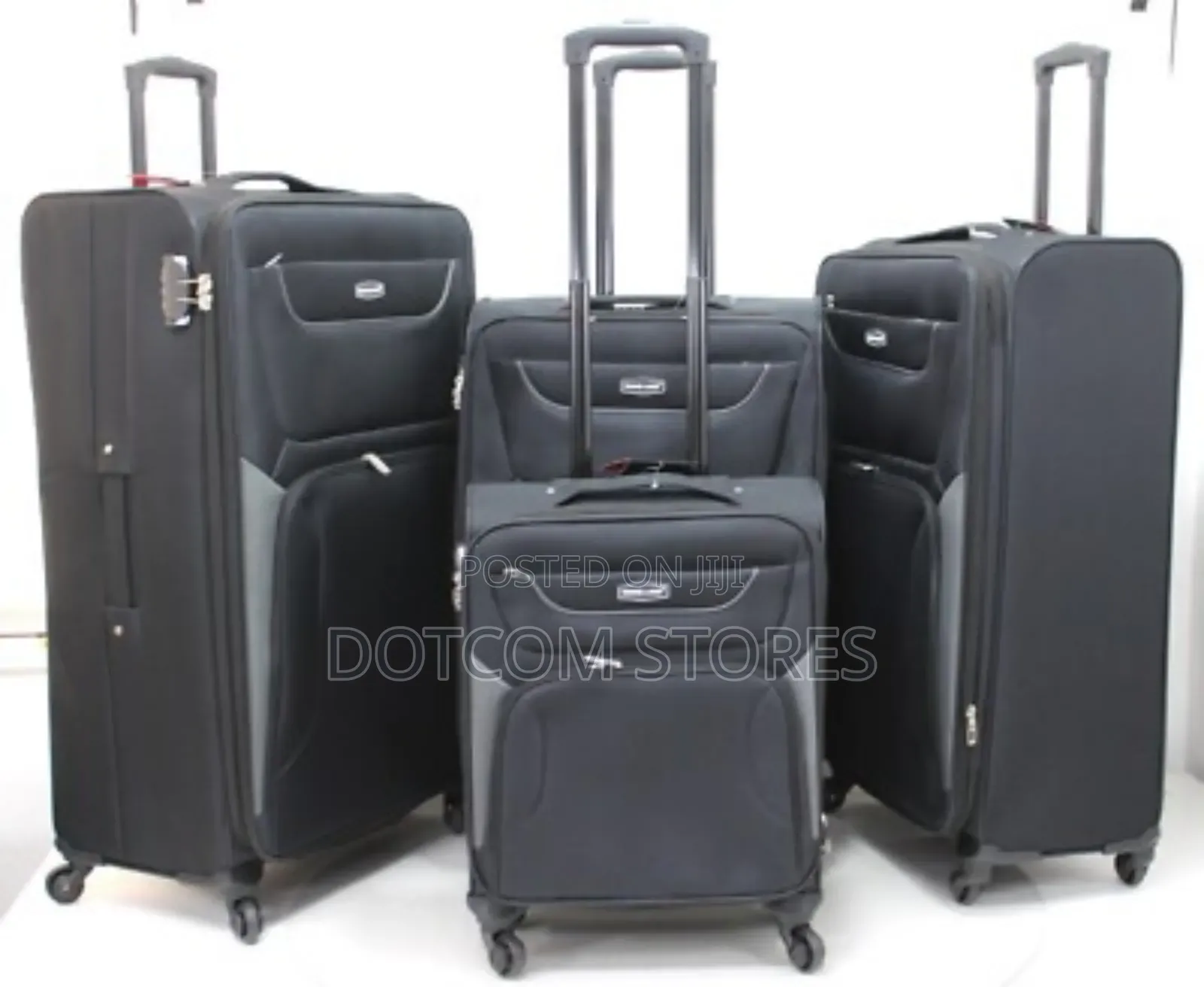 Black Soft-Shell Fabric Suitcases