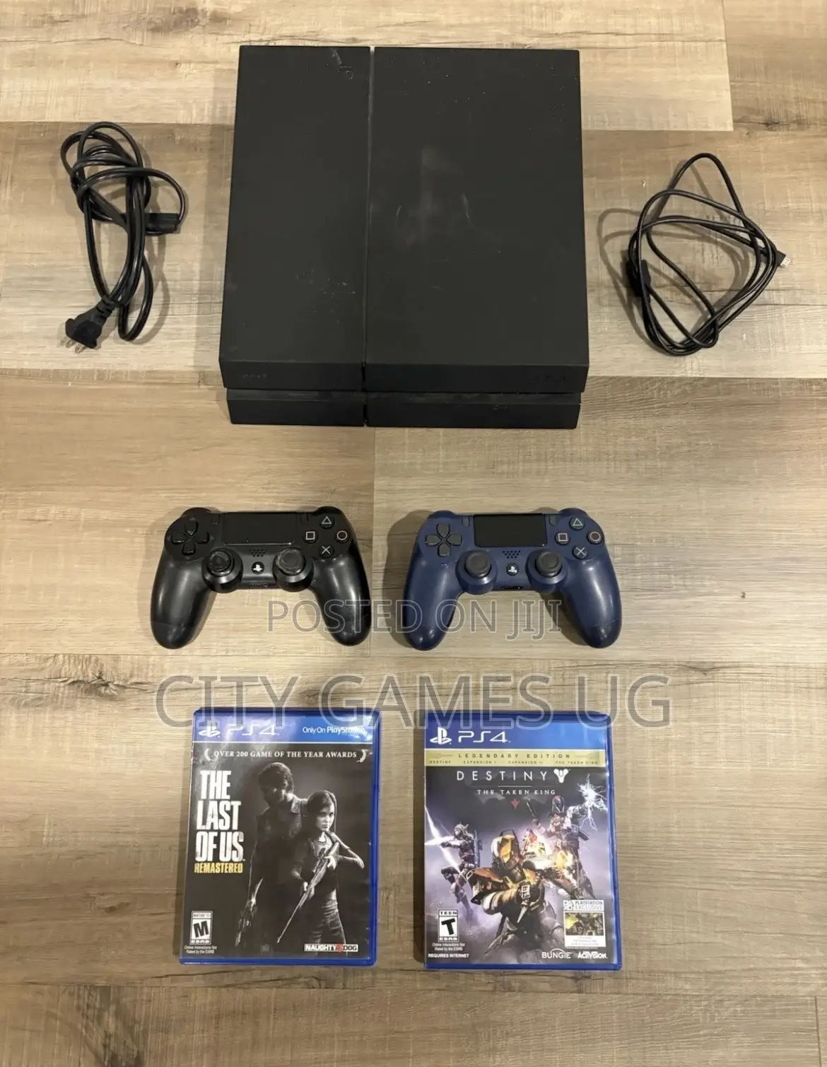 Sony Playstation 4 Ps4 Console With Cords, 2 Controllers 8 Games