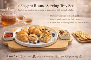 Elegant Round Serving Tray Set