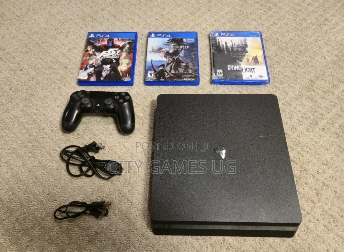 Sony Playstation 4 Slim Gaming Console With Controller Games