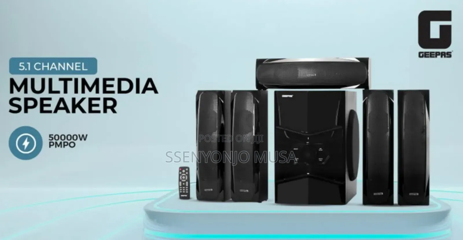 Geepas 5.1ch Multimedia Woofer – Bluetooth, Usb/Sd/Fm, Karaoke, 10000w