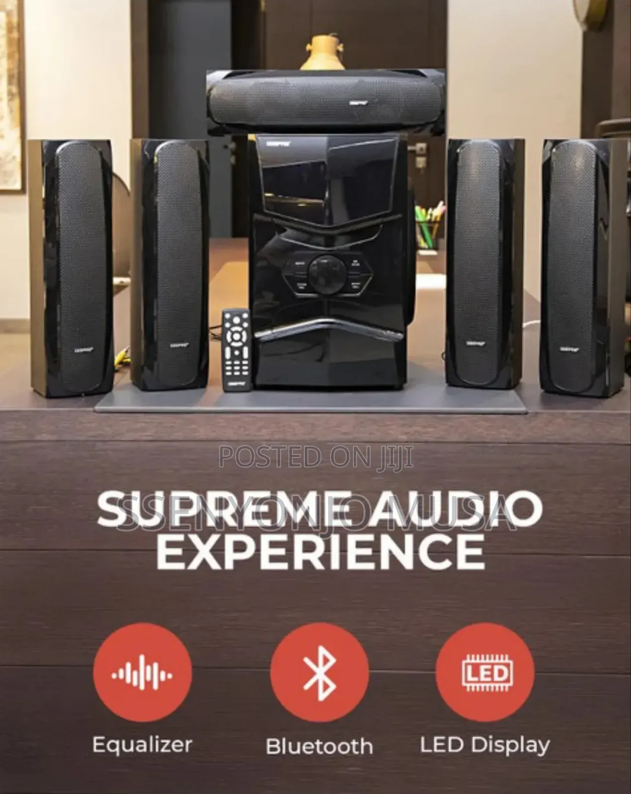 Geepas 5.1ch Multimedia Woofer – Bluetooth, Usb/Sd/Fm, Karaoke, 10000w