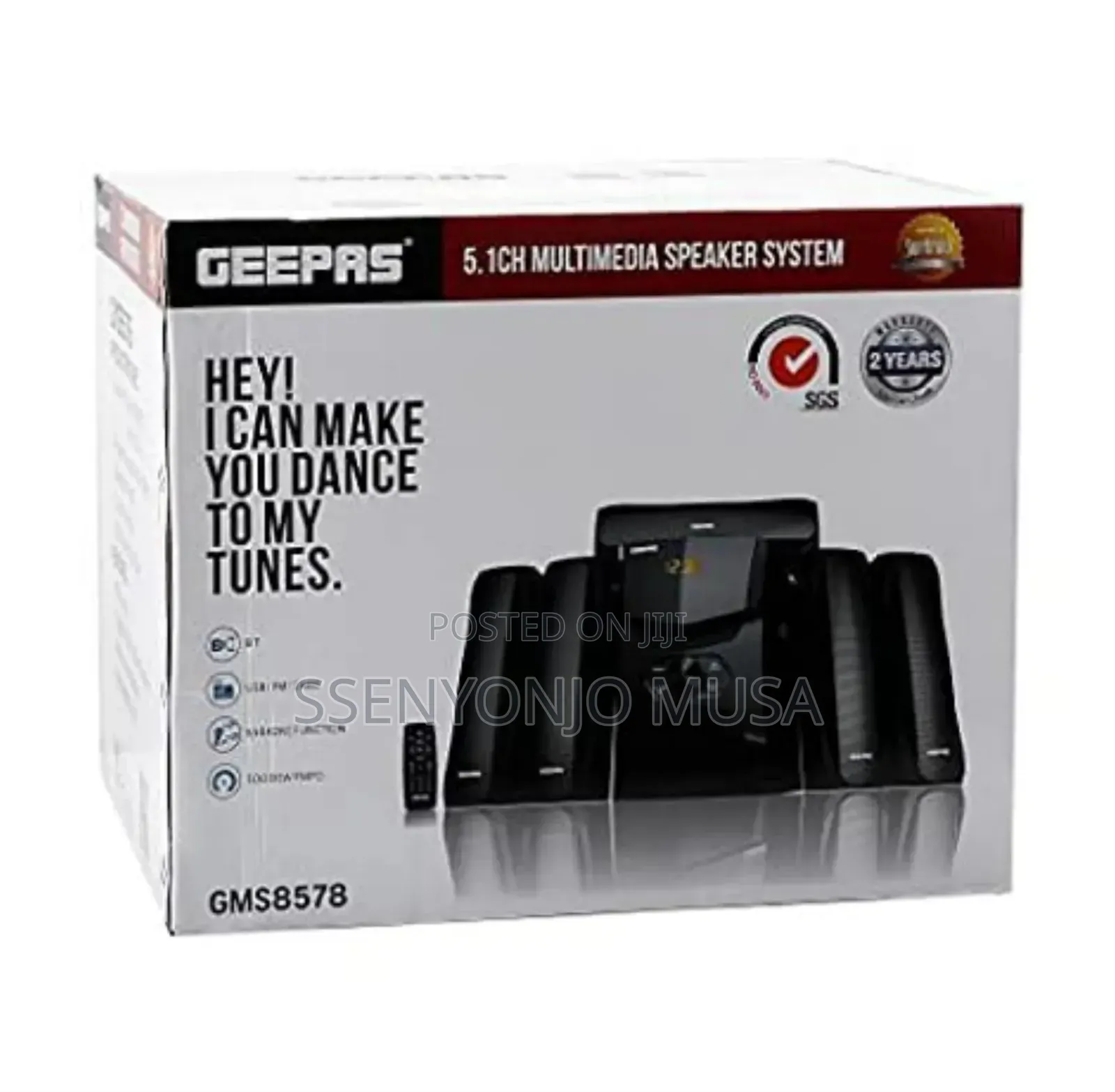 Geepas 5.1ch Multimedia Woofer – Bluetooth, Usb/Sd/Fm, Karaoke, 10000w